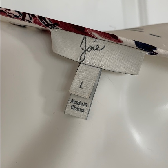 Joie Top Floral Ruffle print Sz L - Picture 7 of 8